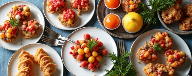 Elegant catering spread with gourmet breakfast and dessert items